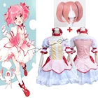 6 шт.компл. Косплей-костюм аниме New Hot Puella Magi Madoka Magica Madoka Kaname костюм для Хэллоуина вечеринки платье одежда головной убор парик