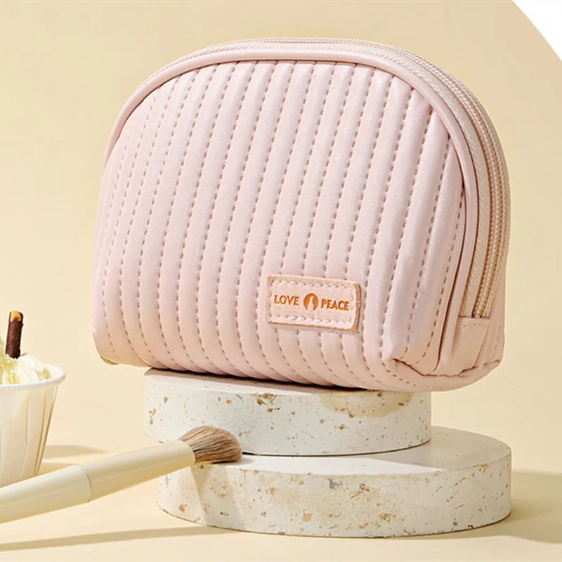 

Women Light Cosmetic Storage Bag Household Cortical Semicircle Beauty Pouch Simple Travel Home Waterproof Portable Make Up Pack