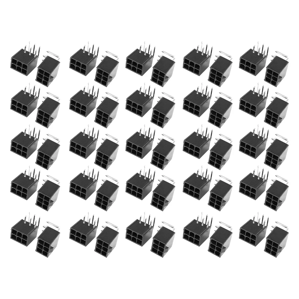 

50 шт. разъем 4,2 мм 6-контактный гнездовой разъем 2X3P изогнутая игла для ПК компьютера ATX графическая карта GPU PCI-E разъем питания