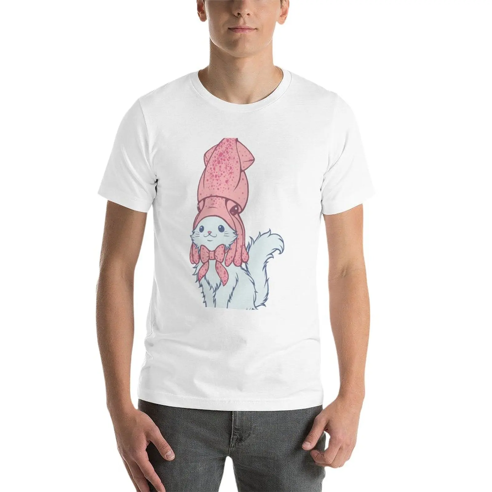 Новинка белая футболка с надписью &quotКот&quot смешные футболки для мальчиков белые