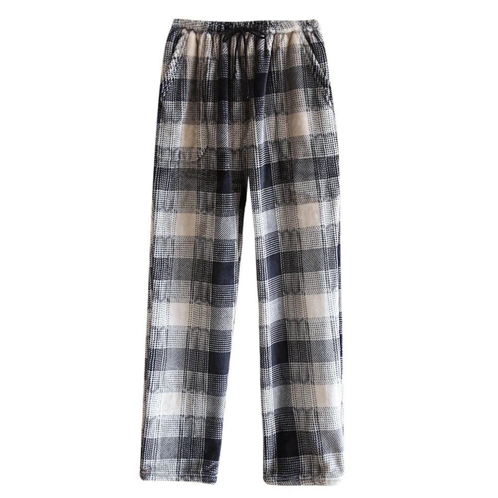 

Pants Mens Pajamas Daily Home Sweatpants Trousers Warm Winter Bottoms Clothing Comfortable Drawstring Flannel Long