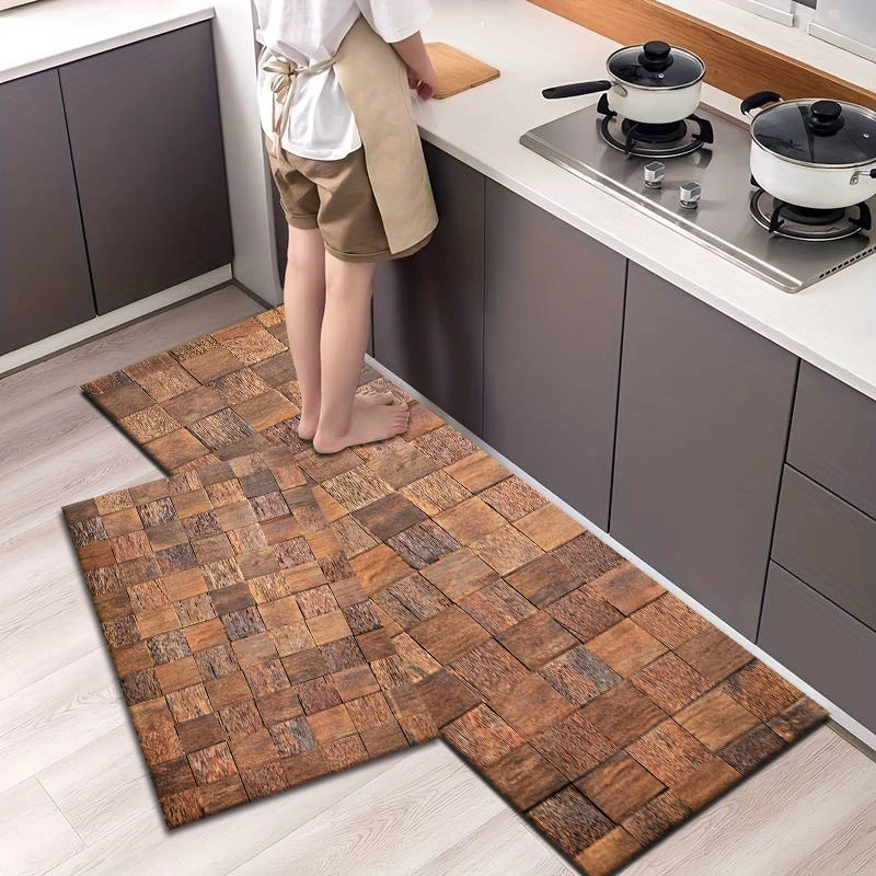 Противоскользящий водонепроницаемый коврик из полиэстера для кухни и ванной