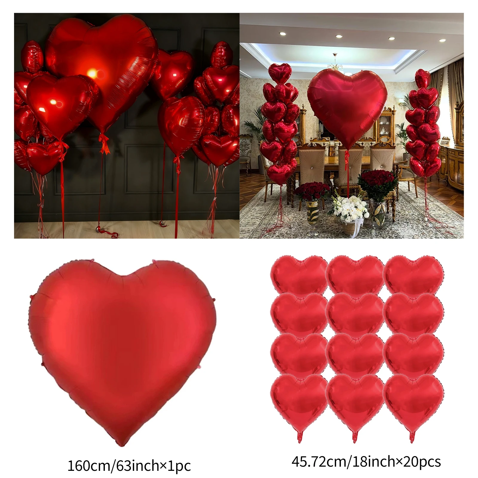 

Большие красные фольгированные шары 63 дюйма
