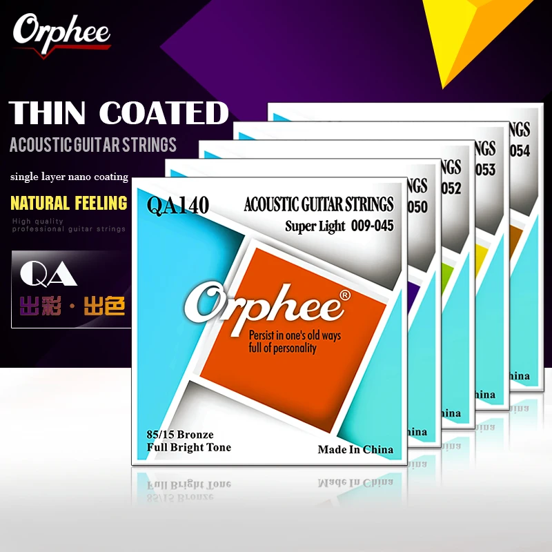 Струны для акустической гитары Orphee высокоуглеродистая сталь шестиугольный