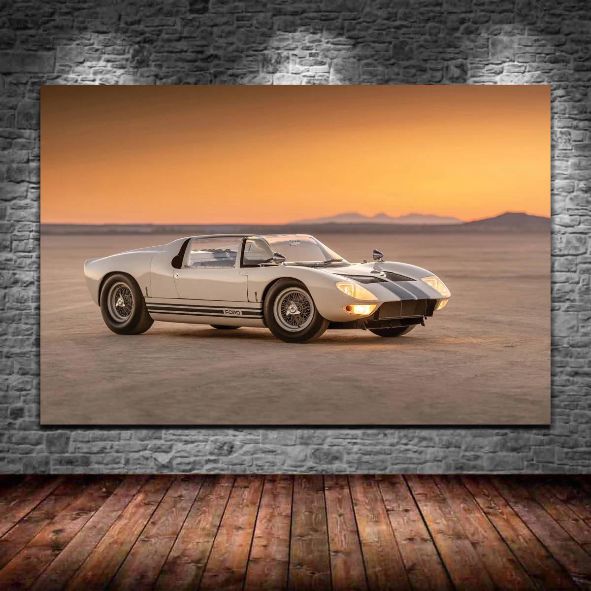 

Винтажные постеры для автомобиля Supercar Fords GT Roadster, настенные художественные рисунки, Картина на холсте, украшения для дома и гостиной