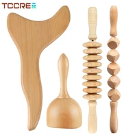 nature wooden massag roller stick gua sha scraper wood therapy massage tool for lymphatic drainage anti cellulite body sculpting