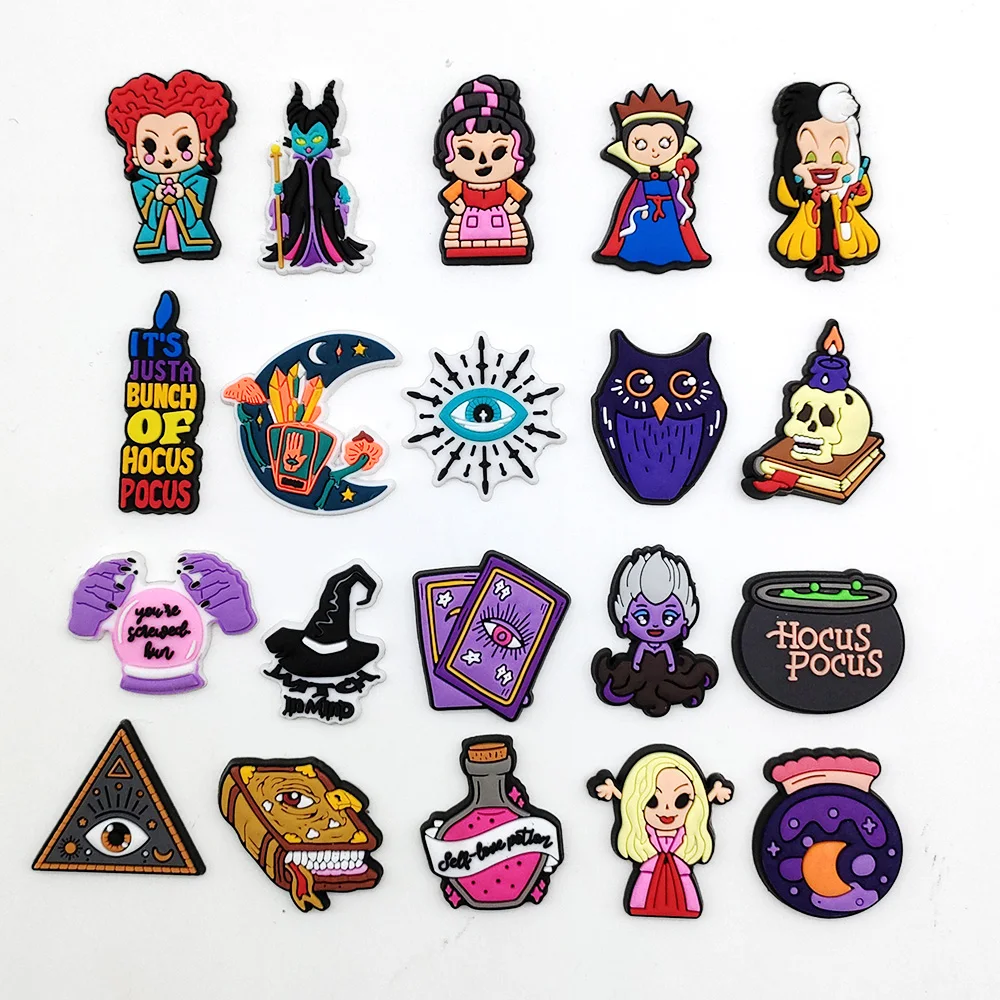 91Pcs Disney Witch Shoe Accessories Bath Lightyear PVC Cars Croc Charms Racing Story Rainbow Bear Sandals Decorations JIBZ Gifts