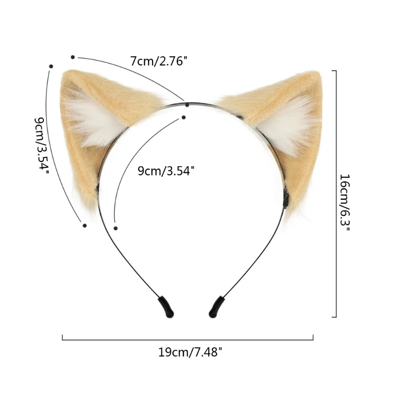 

for Creative Dog for CAT Ears Hair Hoop Women Headband Makeup for Head Band for Live Broadcast Carnival Rave Party Hair N7YD