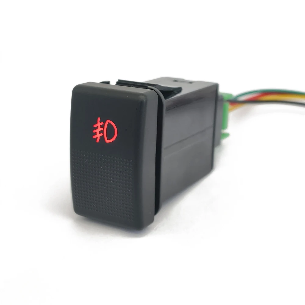 

1 шт., 12 В, красный светодиодный DRL, передняя противотуманная фара, кнопочный переключатель для Mazda 5 для Mazda 6, кнопка включения и выключения питания