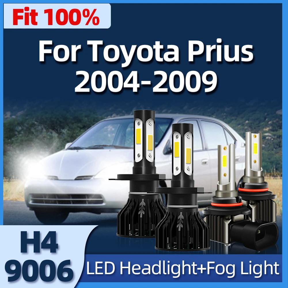 

Roadsun 2/4PCS LED Headlight H4 Fog Light 9006/HB4 6000K COB Chip Car Light Fit For Toyota Prius 2004 2005 2006 2007 2008 2009