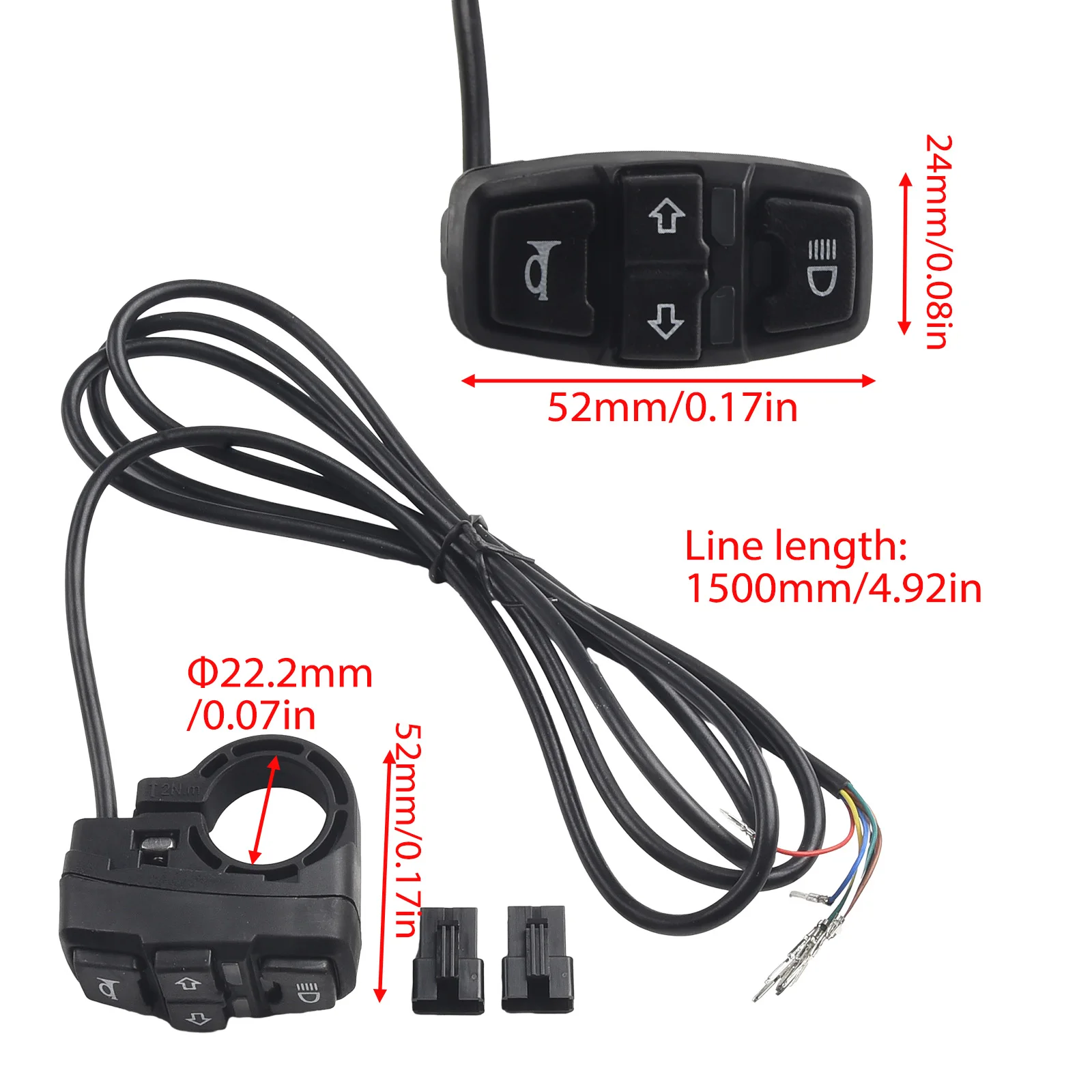 

Motorcycle Switch ABS Accessories Button Handle High Quality Hot 22.2mm 36V/48V IP54 Parts Turn Signal Light Horn