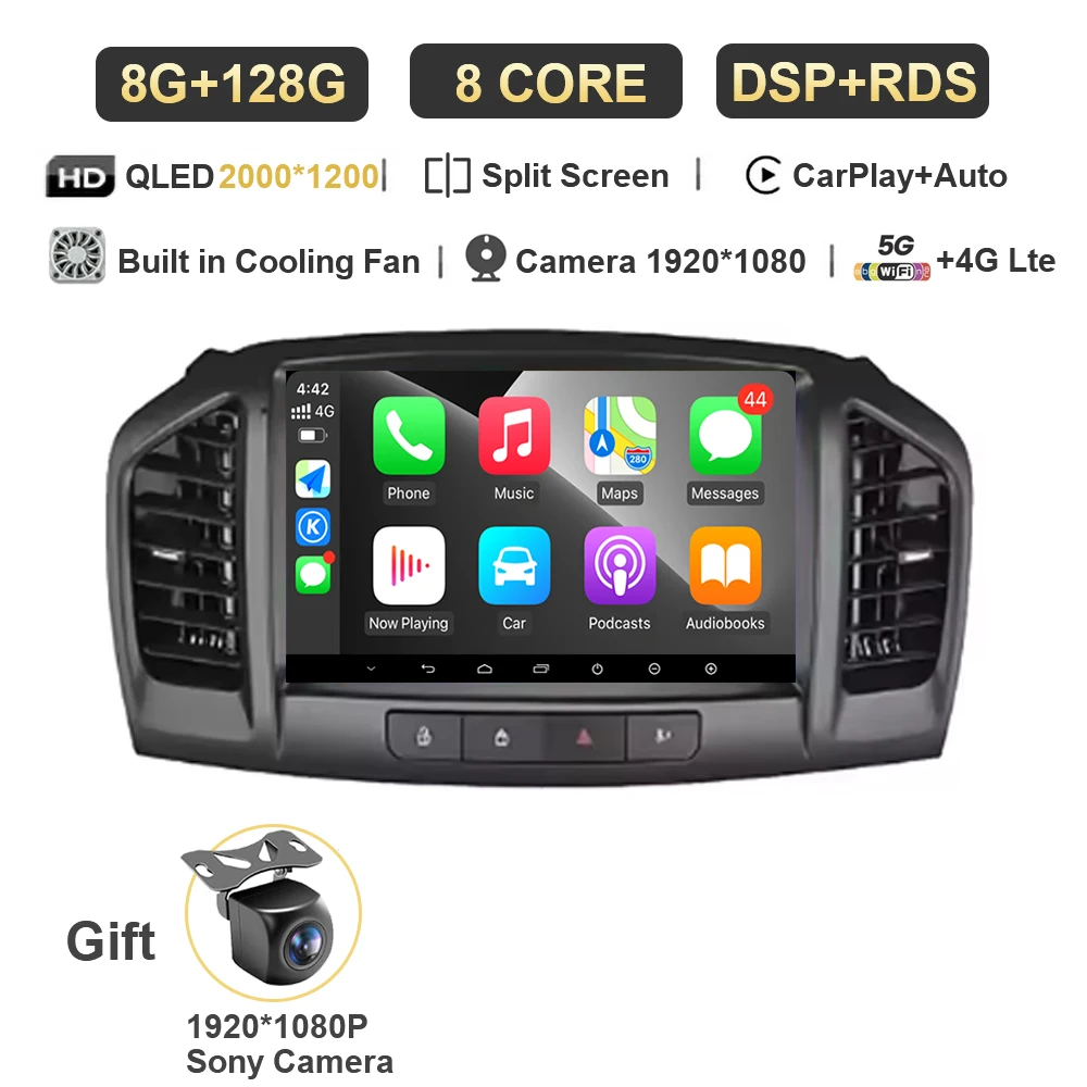 

Автомобильный радиоприемник Carplay Android 15 для Opel Insignia 2008-2012 для Buick Regal 2009-2013, навигация, GPS, стерео, 4G, Wi-Fi, без 2din DVD