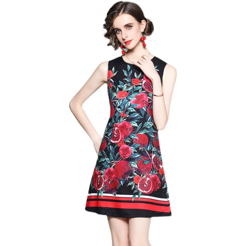 Женское винтажное платье-майка в полоску повседневное вечернее платье