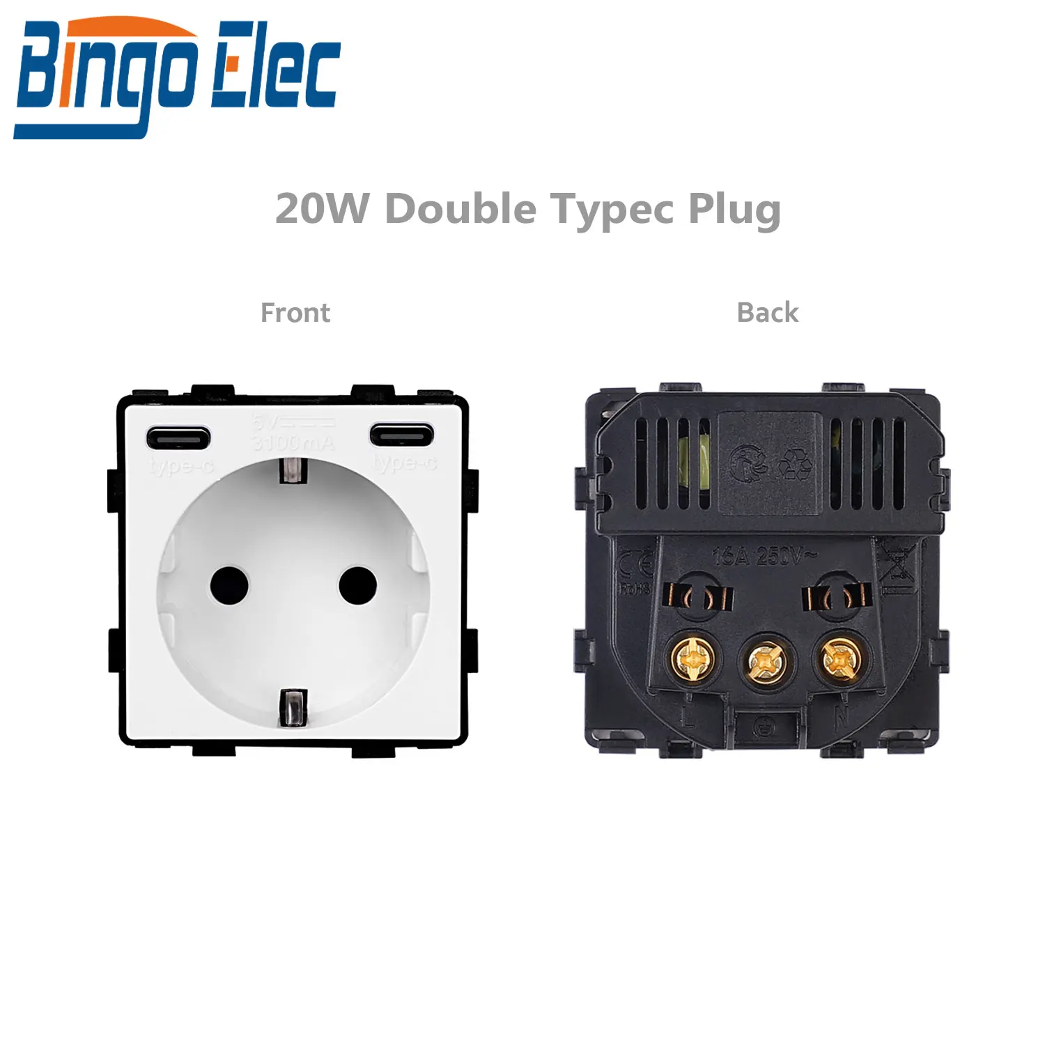 BINGOELEC Модуль быстрой зарядки 65 Вт  USB Type-C 20 Вт