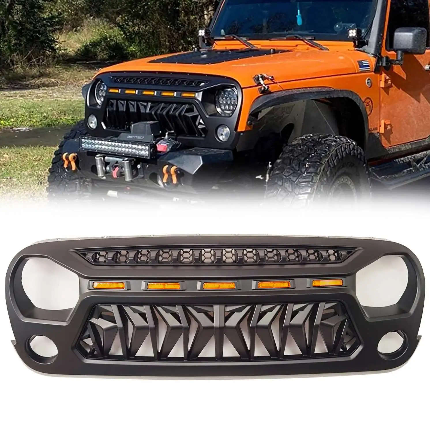 

2013-2017 4x4 offroad accessories Front car Grille grill for JEEP WRANGLER JK