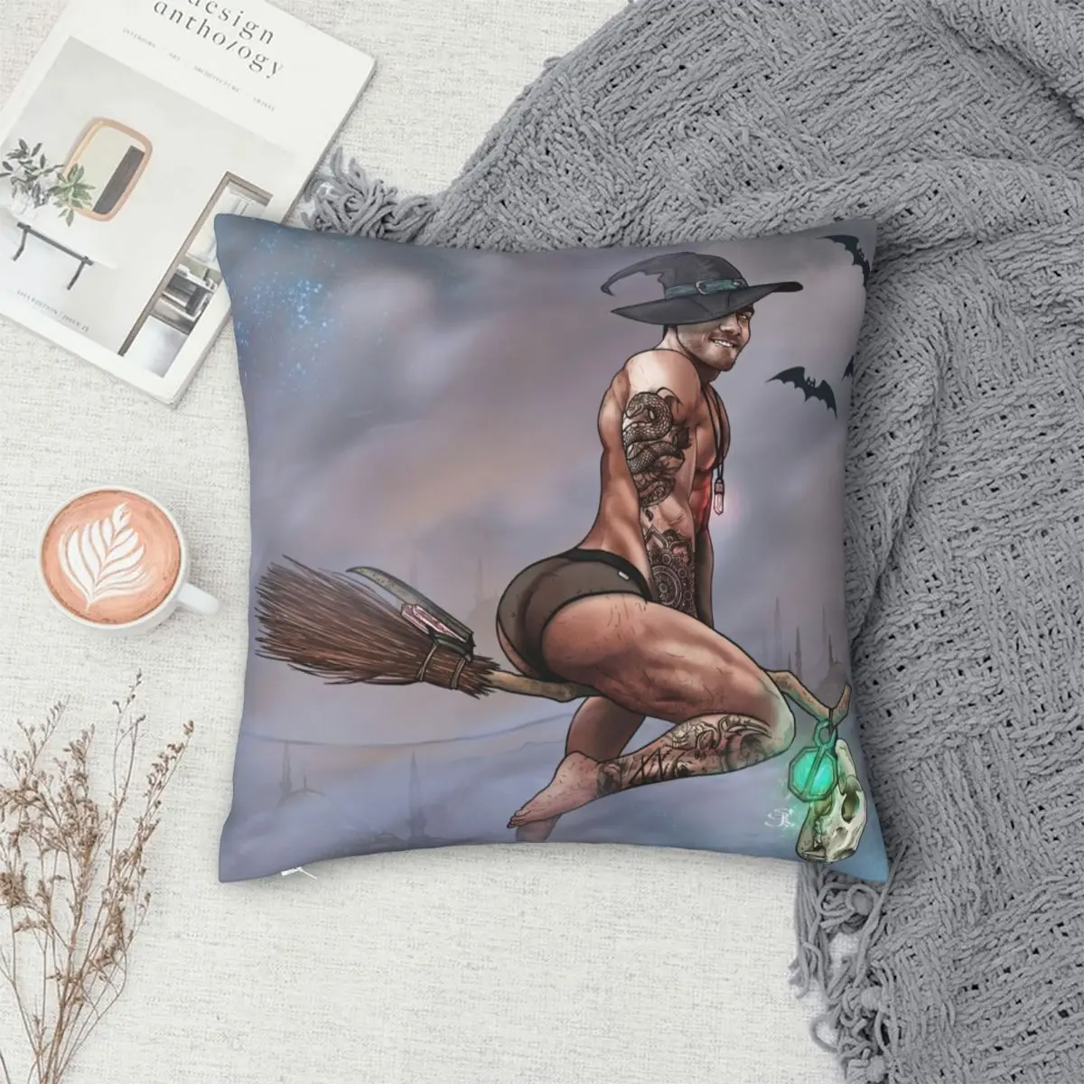 Квадратный Чехол на подушку The Witches метла полиэстеровый льняной бархатный чехол с