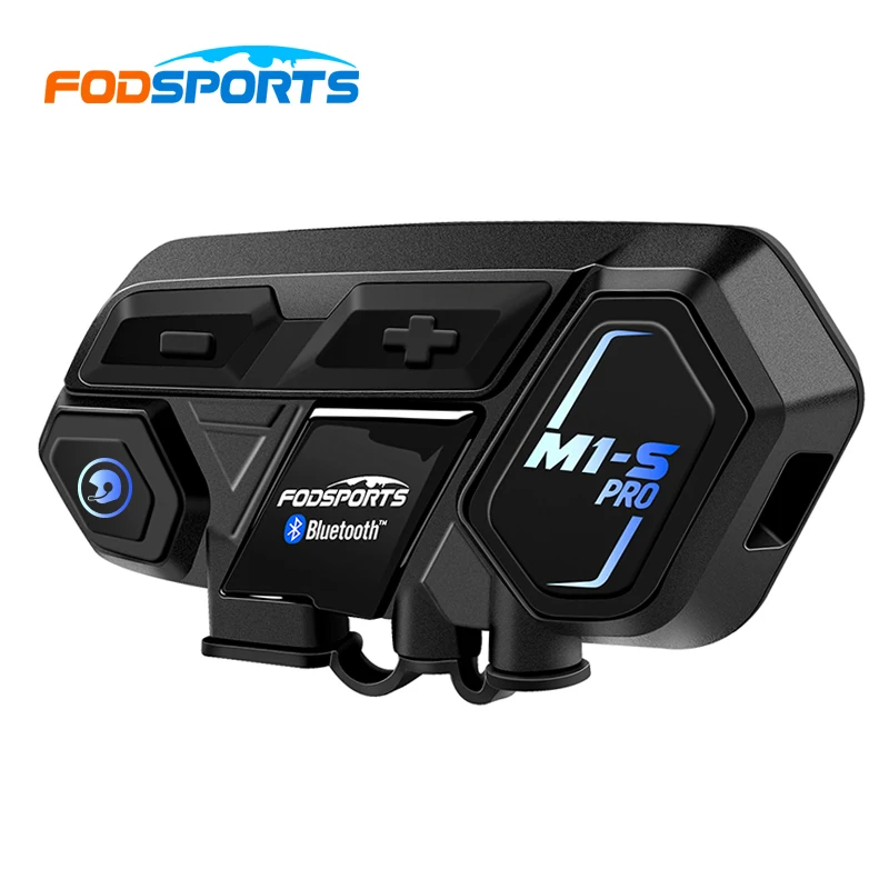 Fodsports M1-S Pro Helmet Intercom Headset Motorcycle Waterproof Bluetooth 5.0 Interphone 8 Rider 2000M Intercomunicador