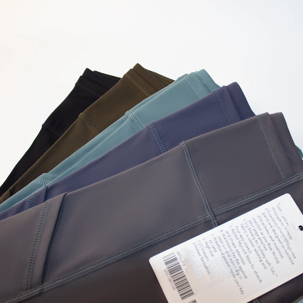 With Logo Women Pocket Pants Fast and Free Yoga Leggings Sports High Waist Elasticity Pants Casual Ankle Banded  Length Trousers