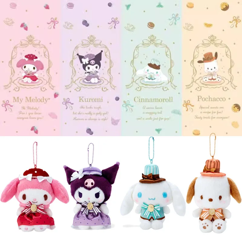 

Sanrio Plushie Keychain Cinnamoroll Kuromi Pochacco My Melody Key Chain Figures Afternoon Tea Bag Pendent Kawaii Toy Gifts