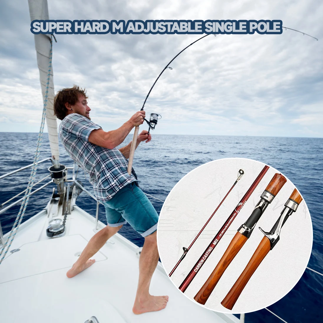Fiberglass Fishing Rods Lightweight Fishing Equipment Sea Pole Sea Fishing Tool Deep Sea Fishing Rods Fishing Gear 1.8m PR Sale