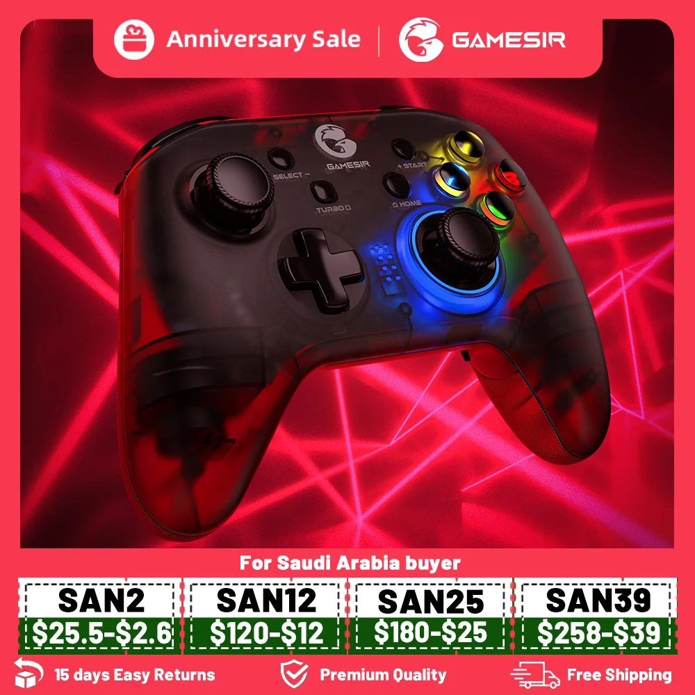 GameSir T4 Pro Bluetooth Game Controller 2.4G Wireless Gamepad applies to Nintendo Switch Apple Arcade MFi Games Android Phone