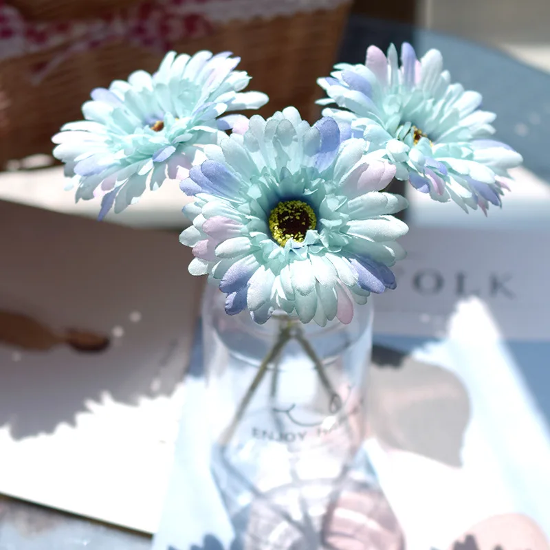 23cm Artificial Flowers Silk Gerbera for Wedding Home Decoration Fake Flower DIY Wreath Scrapbook Supplies Cheap Accessories