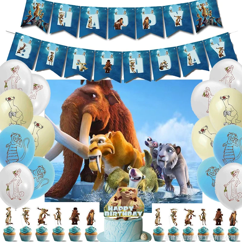 Cartoon Movie Ice Age Birthday Party Decoration Buck Wild Balloon Backdrop Banner Party Supplise Baby Shower Child Toy