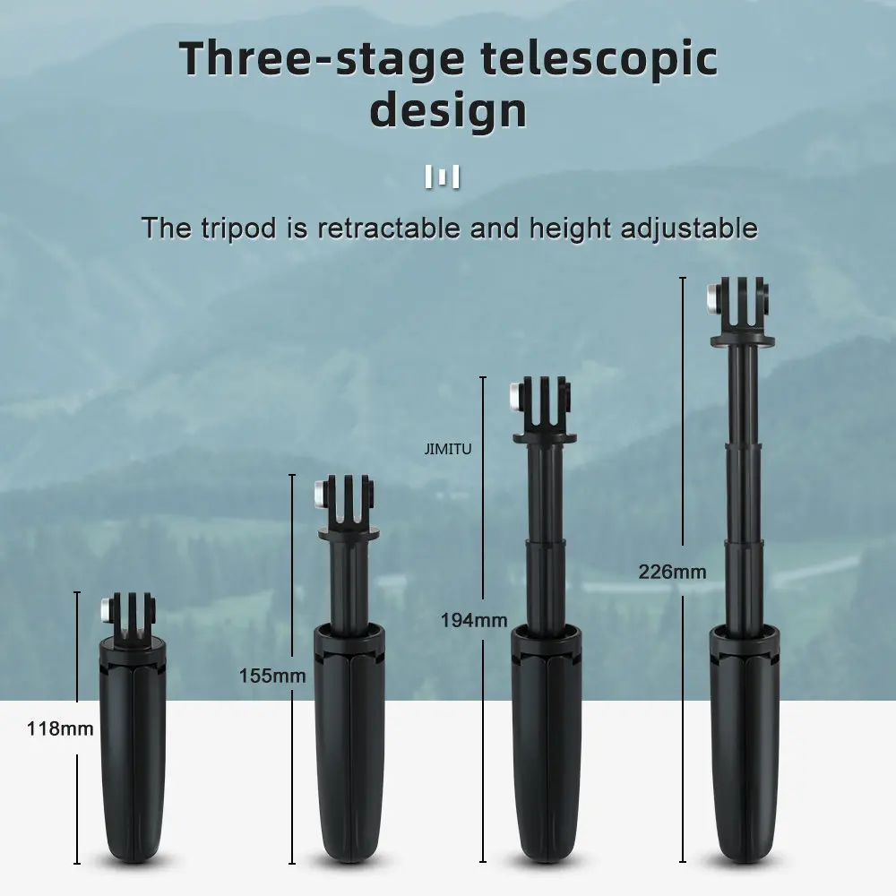 for Gopro Vlog Tripod Foldable Tripod Mini Portable Monopod for Go Pro Hero 11 10 8 7 Black Session Osmo Action Camera Accessory images - 6