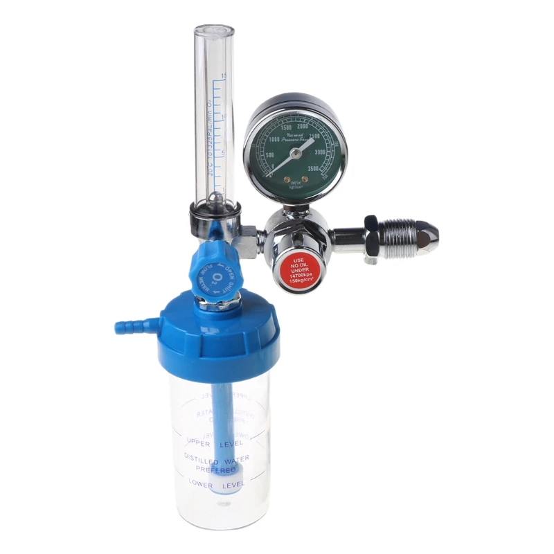 

Oxygen Pressure Regulator with Tube G5/8" O2 Pressure Reducer Gauge Meter Flow Gauge Gas Inhaler G5/8 Female Thread Tool