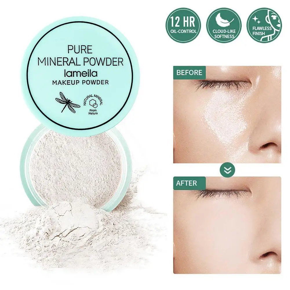 

1pcs Oil Control Mineral Loose Powder Face Velvety Matte Setting Powder Natural Concealer Waterproof Long Lasting Face Makeup