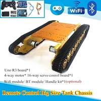 smart rc tank chassis wifi control 4wd metal tracked chassis tracked handle contrvehicle mobile platform hole for diy