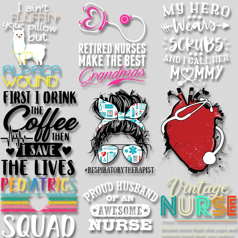 

Popular Fashion Simple Letters With Cute Pattern Images Ironing Patches Thermal Transfer Stickers Applique on Clothes