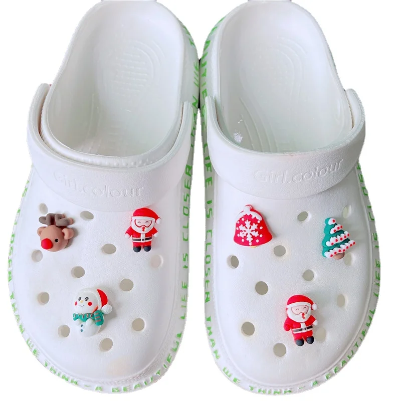 

Новинка, Рождественская серия обуви с отверстиями, цветок, рождественские украшения для обуви, пряжка, детские тапочки, мультяшная Цветочна...