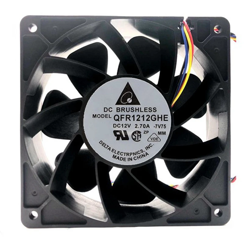 

Hot QFR1212GHE 6000RPM 120X120x38mm 4Wire 12V 2.7A For Bitcoin Miner S15 S9 L3 + T9 + D5 Z9mini S11 M3 E9 + E10 A8 + A9 841