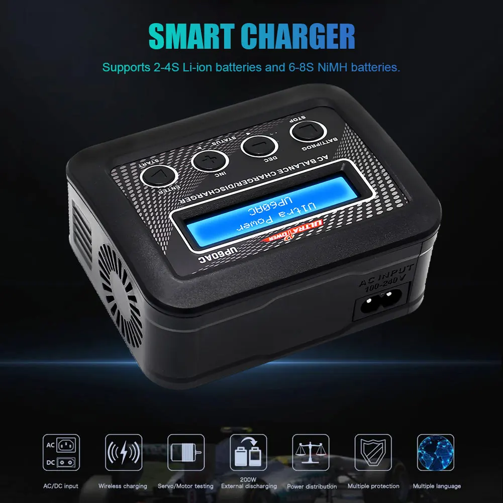 

EU/US/UK RC Battery Charger Ultra Power Technology UP60 Digital Display 60W AC Battery Charger RC Charger RC Model Accessories