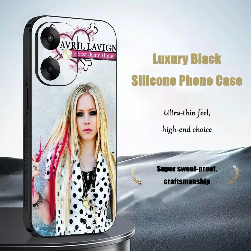 Фото Чехол для телефона Avril Lavigne для Xiaomi Redmi17 14C 13C 12C Note 15 14 13 12 Pro Plus S, мягкий черный чехол для телефона. №3