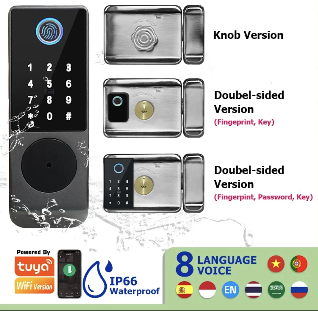 Водонепроницаемый дверной электрический замок с ободом набор цифровым