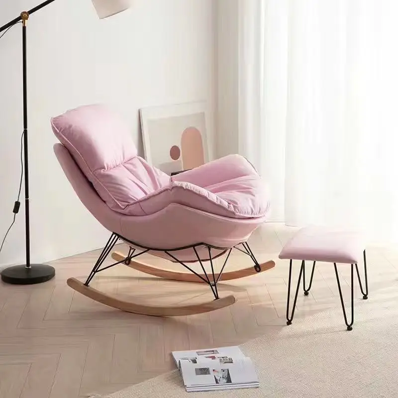 

Modern Back Support Chairs Pink Kids Cute Minimalist Relax Living Room Chairs Rocking Lounge Silla Plegable Interior Decorations