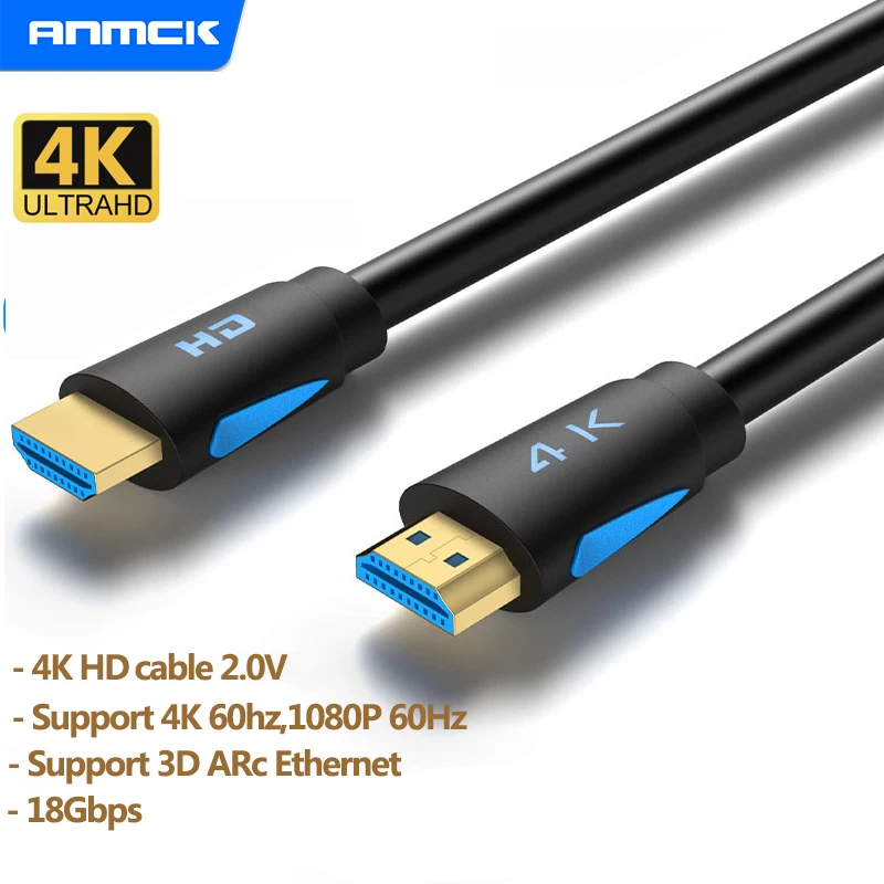 Кабель Anmck 4K HDMI совместимый с Ultra HD, видеокабель с 3D эффектом, 10 м для PS3/4/5 ТВ-приставок, проекторов, компьютеров, ноутбуков, HD-A switch