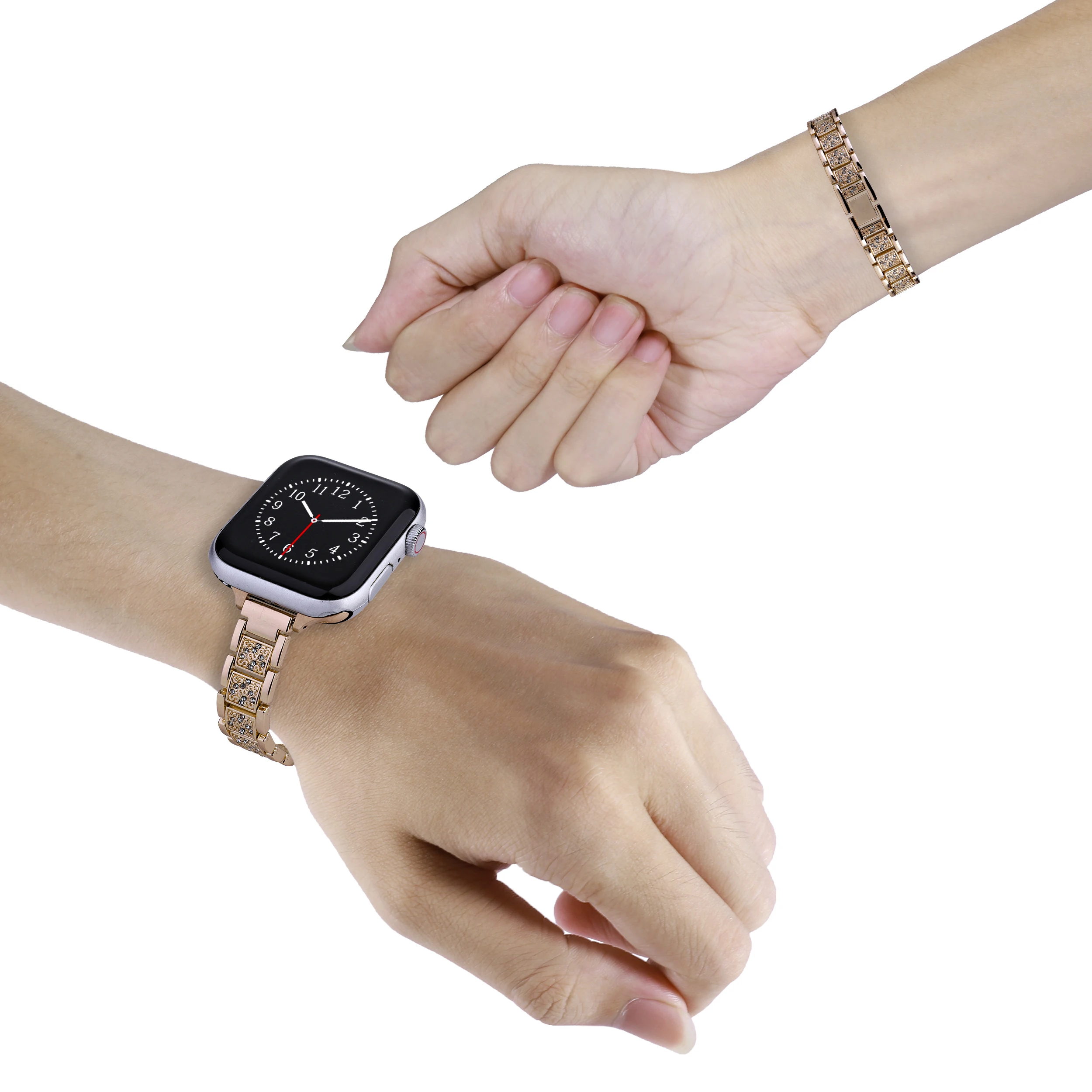 Bling Diamond Watch Band For Apple Watch Series 8 7 6 SE 5 45mm 41mm 40mm 44mm Metal Straps For iWatch Ultra 49mm Woman Correa