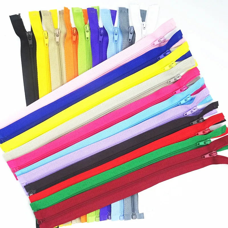 

20Cm-60Cm 3# Opening Nylon Zippers Tail Resin Suitable For Clothing 100Pcs