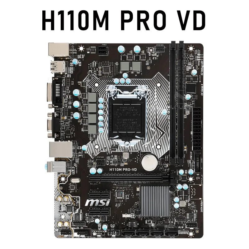 Материнская плата LGA 1151 для Gigabyte H110M-DS2V с Intel i3 6100 8 Гб DDR4 материнская 3 7 ГГц USB3.0 H110