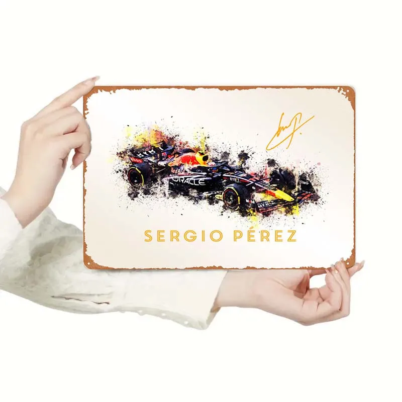 Sergio Перез 2022 Автомобильная Жестяная Табличка значок украшение для стен декор