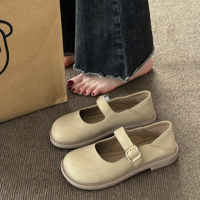 

Повседневные женские туфли с закрытым носком, женские туфли-оксфорды с круглым носком, модные Универсальные летние туфли, удобные Кожаные слипоны