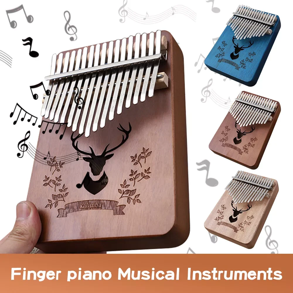 

Thumb Piano - 17 Key Musical Instruments Tuning Hammer & More Thumb Piano For Kids & Adults - Easy To Learn Finger Piano