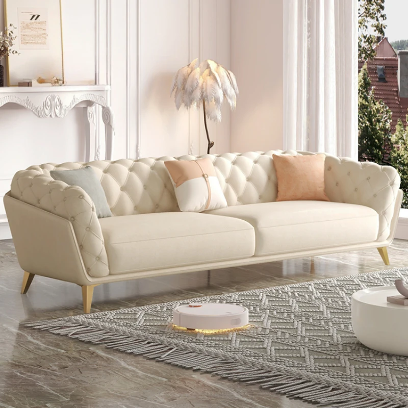 Роскошный матерчатый диван в французском стиле прямой бархатный для маленькой