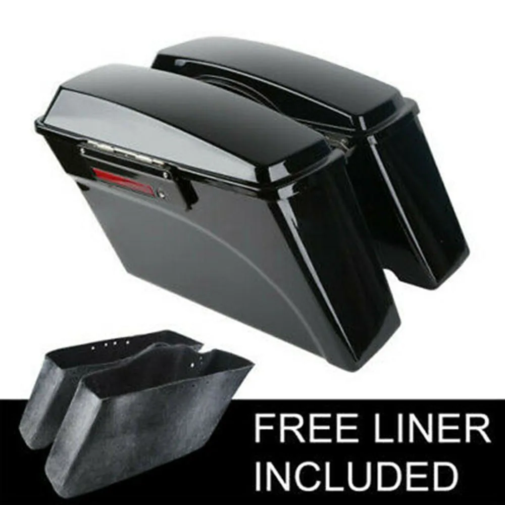 

KEMIMOTO 5" Stretched Extended Hard Saddlebags For Electra Glide For Road King 1993-2005 2006 2007 2008 2009 2010 2012 2013 New