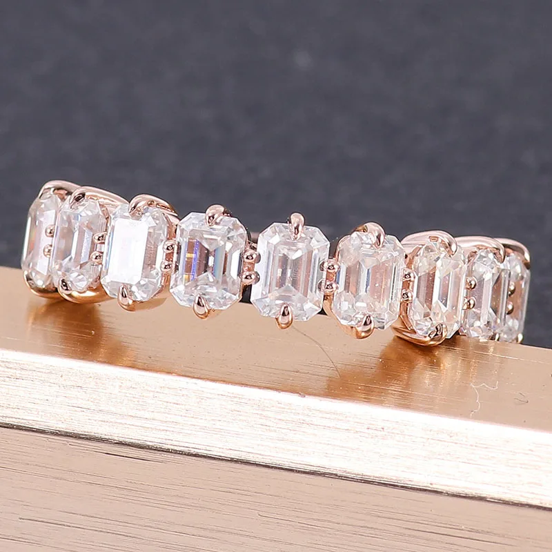 Кольца Прованс Муассанит Половина Вечности Розовое Золото