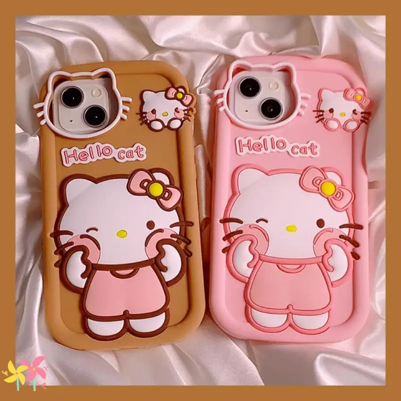 

Милый чехол для Iphone с рисунком Hello Kitty Apple Iphone 14/13/12, мягкий мультяшный чехол Sanrio с защитой от падения, защитный чехол