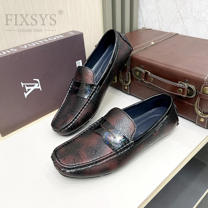 

FIXSYS Leather Men Penny Loafers Fashion Adult Office Shoes Lightweight Flat Moccasins Outdoor Man Driving Shoes Casual Shoes